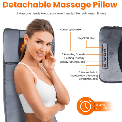 Full Body Electric Massage Cushion, Back Massage Mattress Chair Cushion With Neck Massage Pillow,With 10 Types Of Vibrating Motor Timers