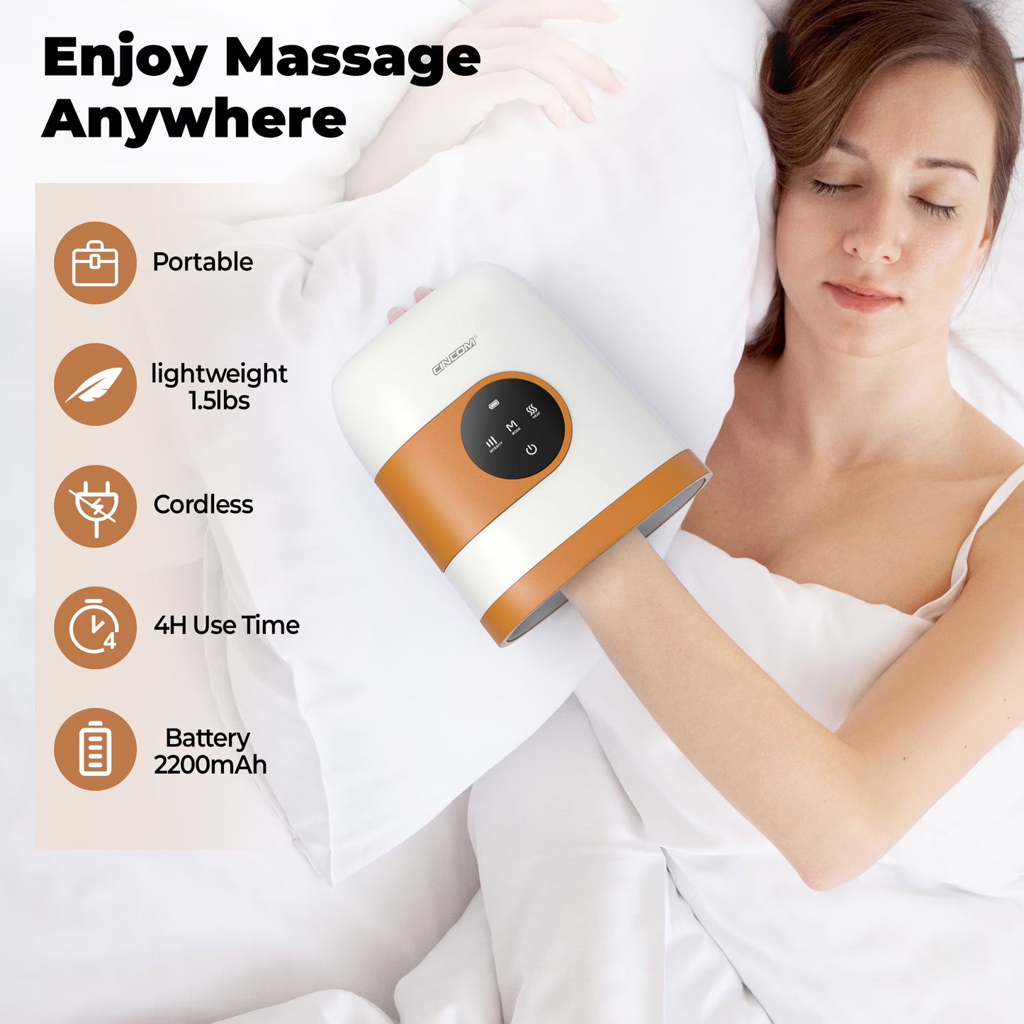 CINCOM Rechargeable Hand Massager with Heat