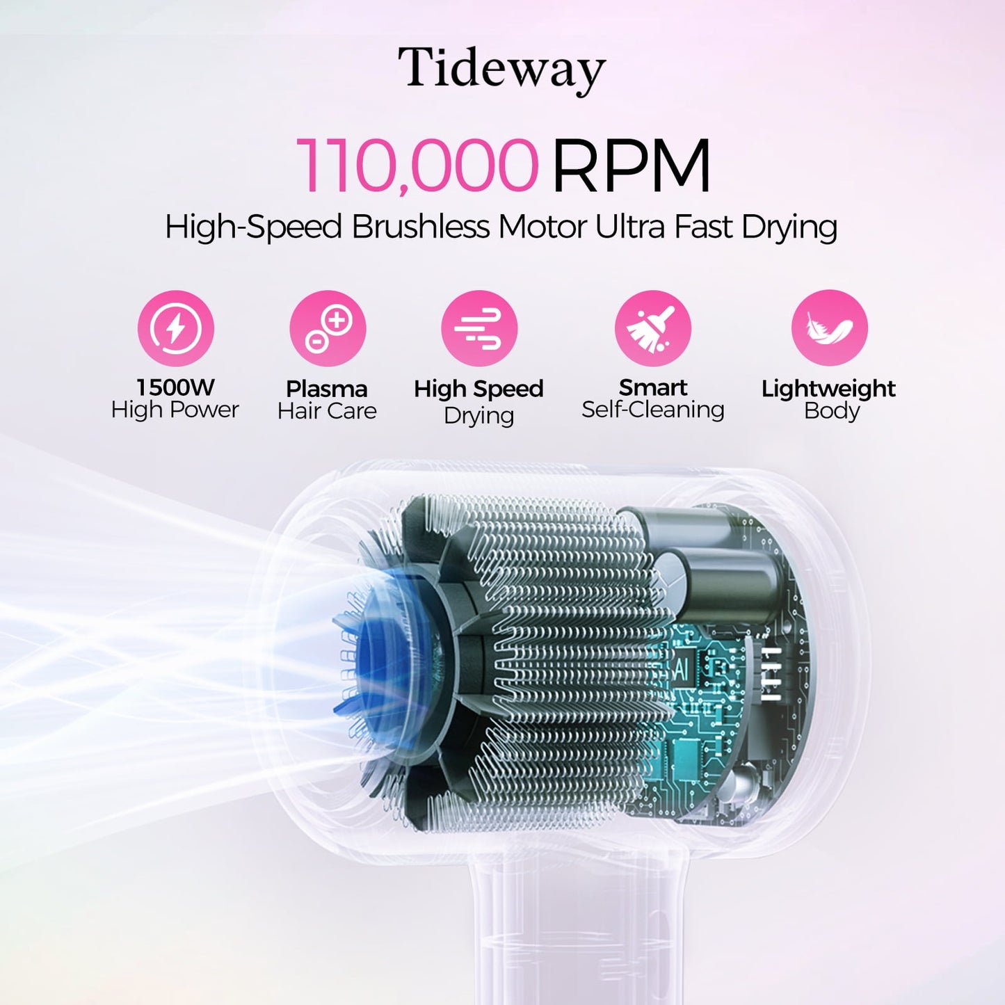 Tideway H11 Hair Dryer with Diffuser Black