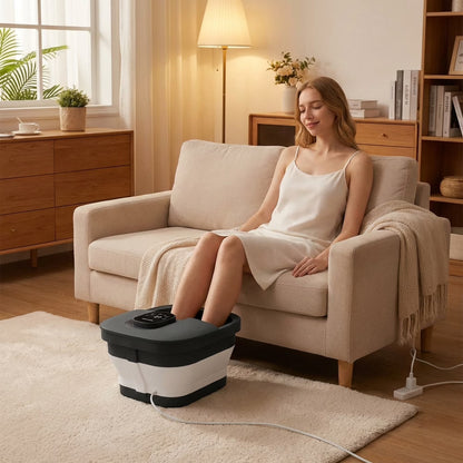 MaxKare Collapsible Foot Spa Massager with Heat Gray