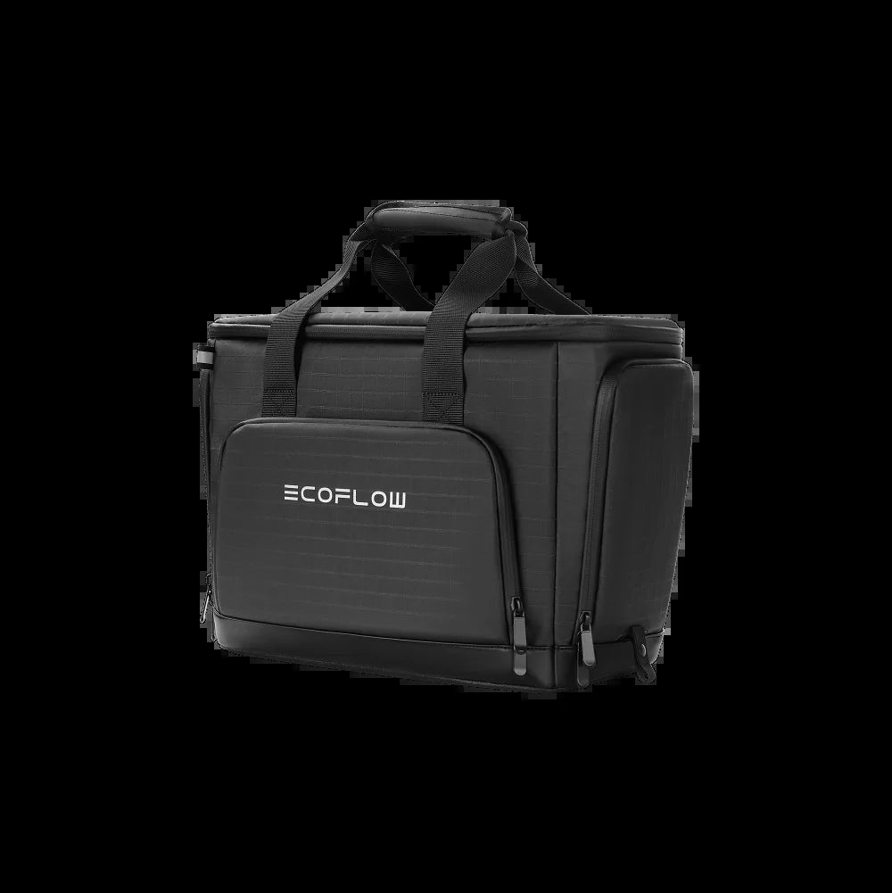 Bag with Portable Power Station DELTA 3 Classical 1000Wh Dark Lifepo4 (LFP) Battery Solar Generator,1800W AC Output for Outdoor Camping,Home Backup,Emergency,Rv