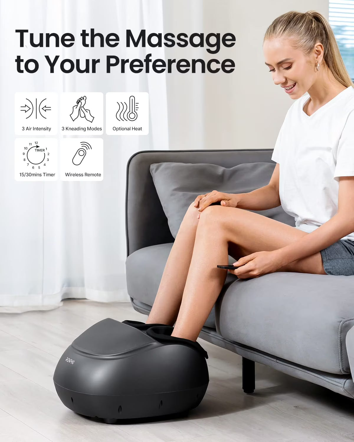 RENPHO Foot Massager Machine with Heat Shiatsu Massage