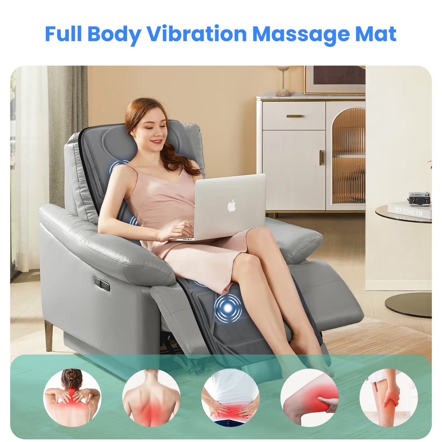 Snailax Full Body Massage Mat with Heat Portable