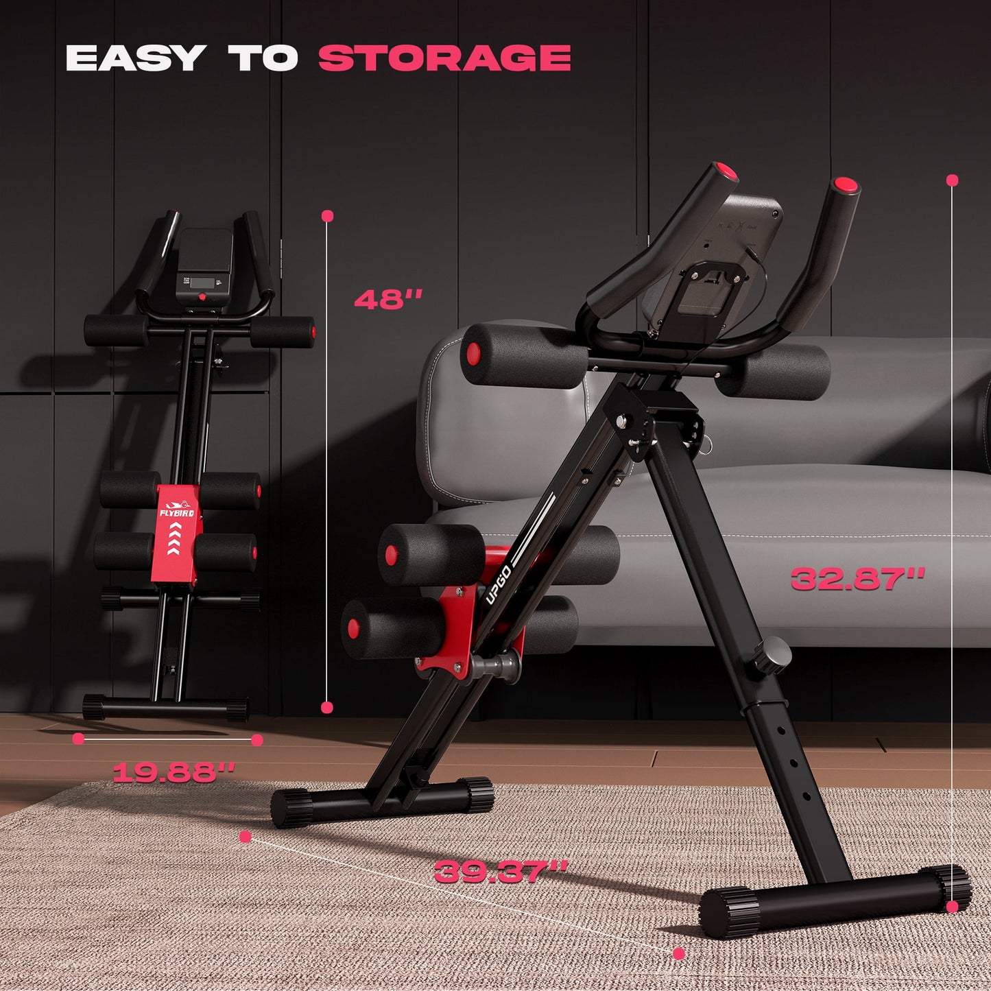 FLYBIRD Adjustable Ab Workout Equipment Foldable
