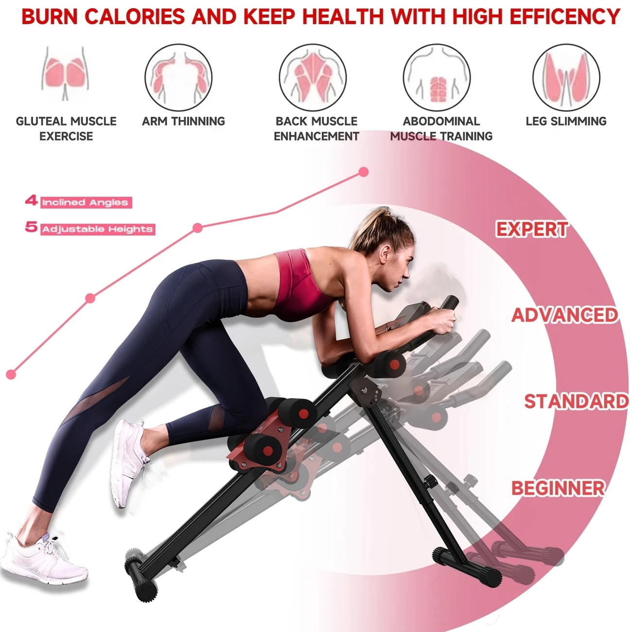 FLYBIRD Adjustable Ab Workout Equipment Foldable
