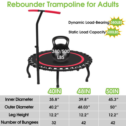 40 Inch Foldable Mini Trampoline Fitness Rebounder