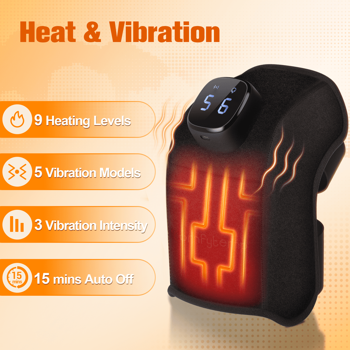 Comfytemp Cordless Knee Massager with Heat Vibration
