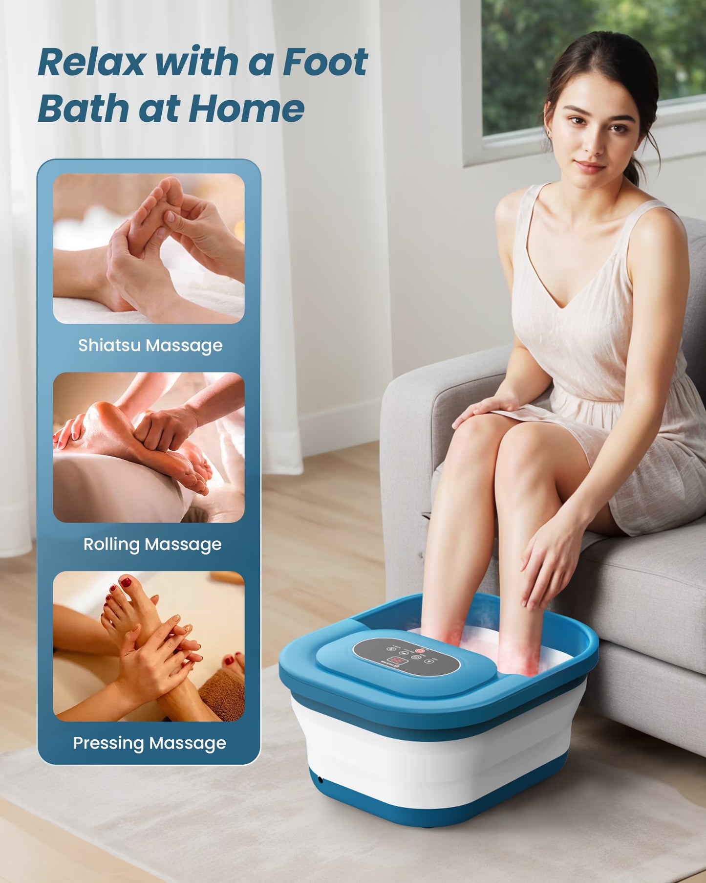Comfier Foot Spa Bath Massager with Heat Collapsible